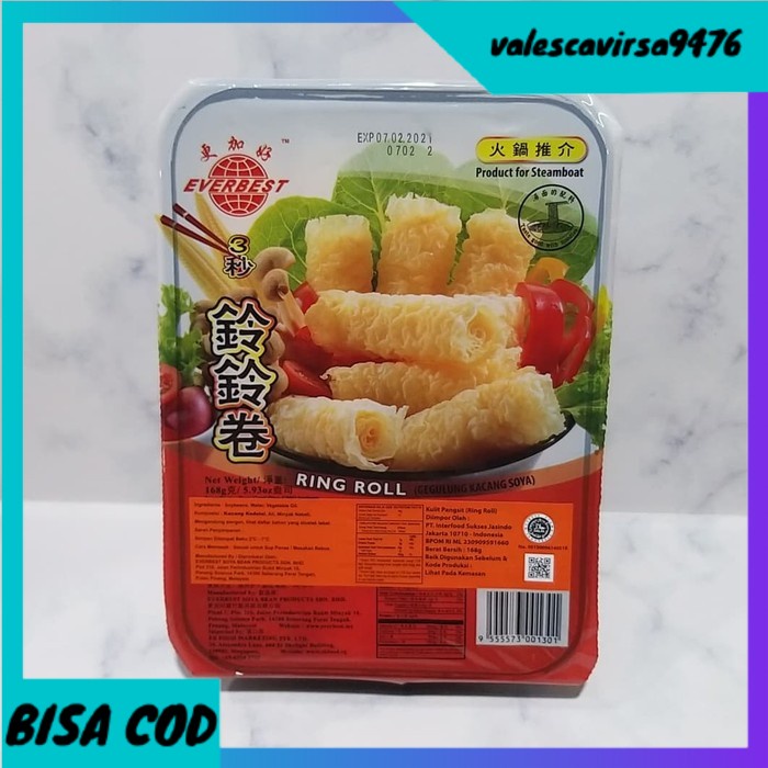

⭐BISA COD⭐ Everbest Ring Roll Kembang Tahu Gulung Cincin Steamboat 168g