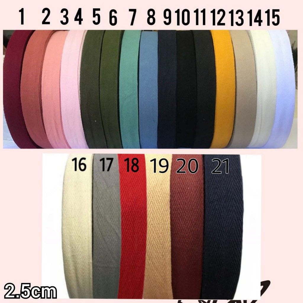 1 YARD - PITA KATUN| TALI GULING | TWILL COTTON TAPE