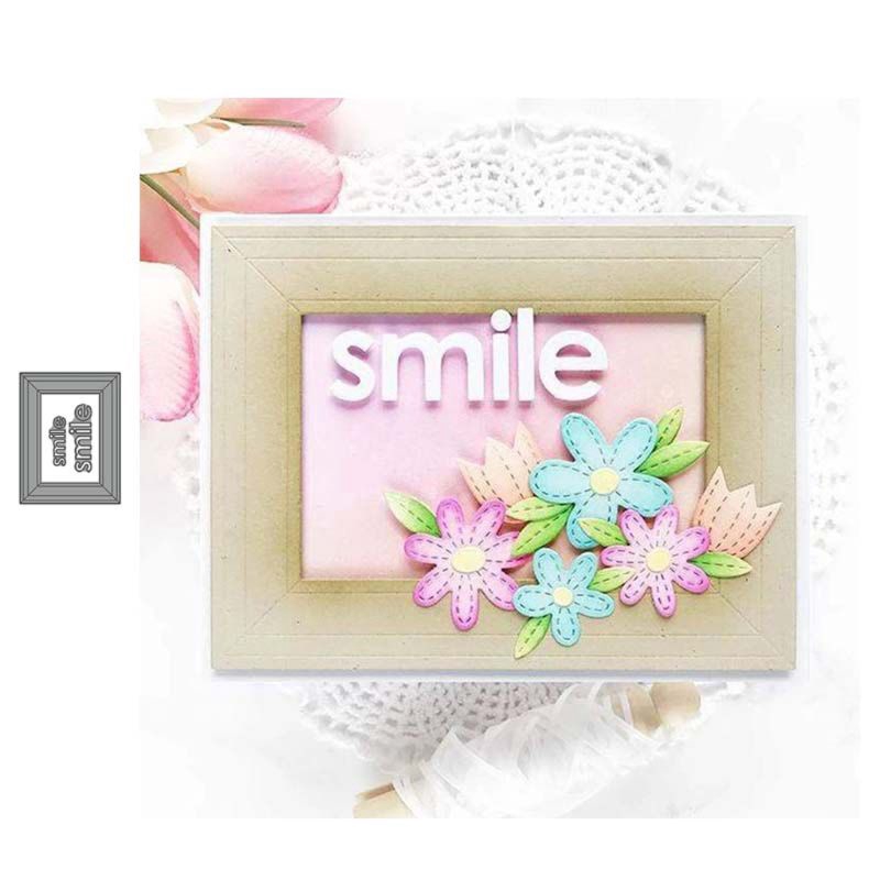 Cetakan Stensil Cutting Dies Motif Bingkai Foto Tersenyum Bahan Metal Untuk Scrapbook Craft Diy Dekor Shopee Indonesia