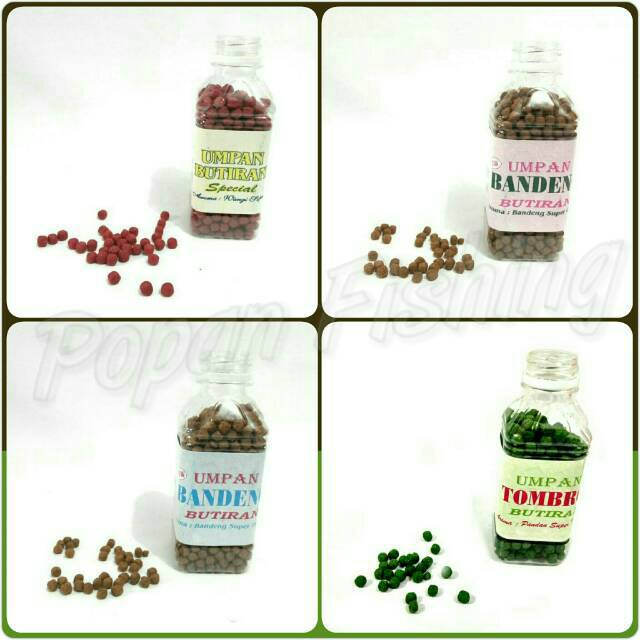 Umpan Pelet Butiran Botol Siap Pakai Otok Otok Bandeng / Ikan Mas Tombro / Patin / Lele
