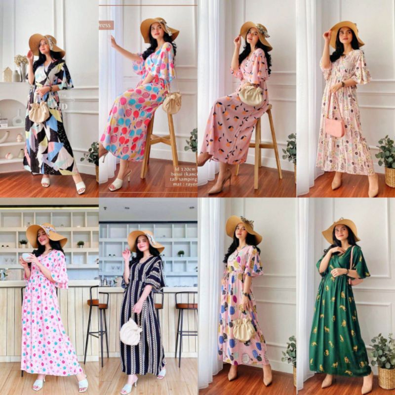 Dress Karen - Dress Kimono Rayon Premium Home Dress Import Busui Fashion Korean Style Midi Dress Kekinian