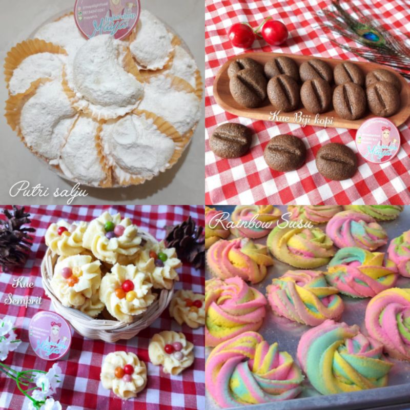 

Putri salju semprit rainbow susu Kue kopi coffee beans kuker kue kering lebaran parcel hampers murah parsel