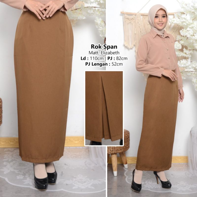 Rok span warna khaky tuabahan katun