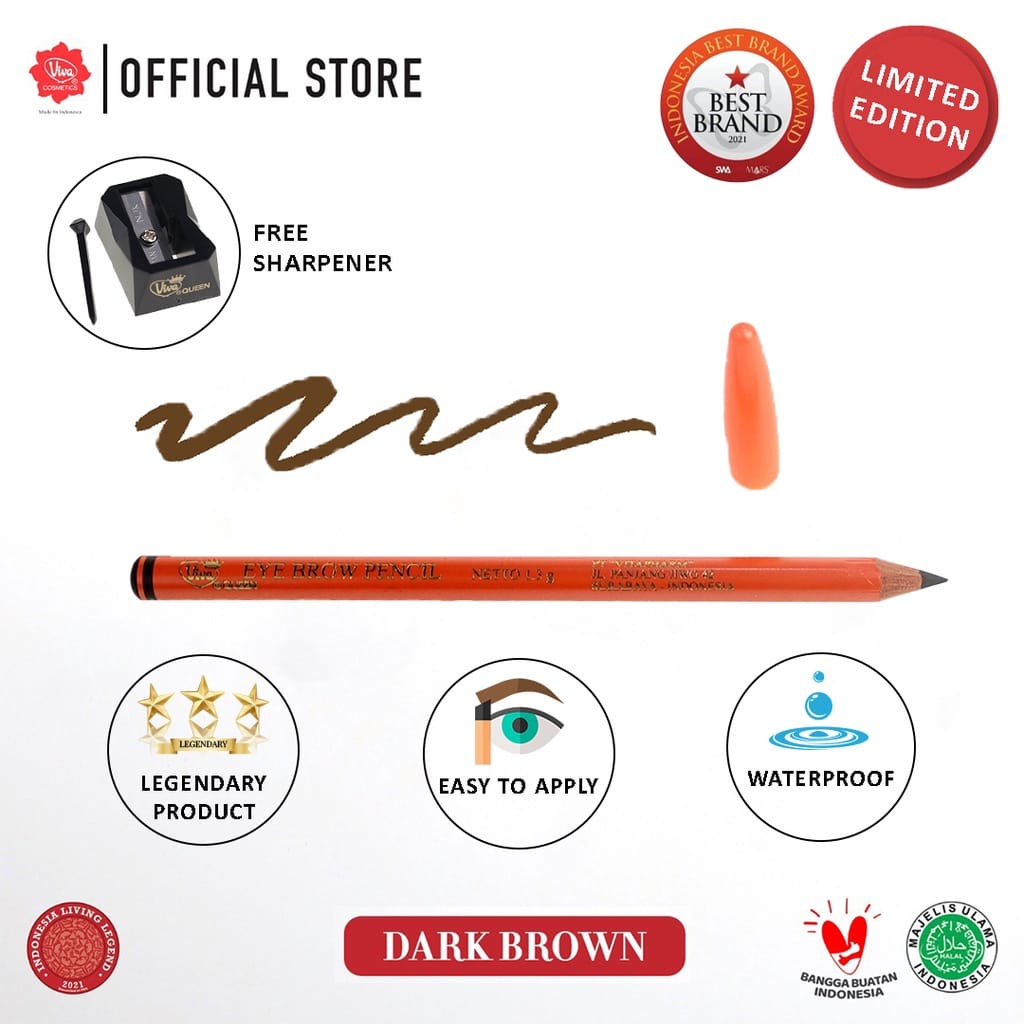 Viva Queen Eye Brow Pencil LIMITED EDITION (dilengkapi dengan RAUTAN HIGH QUALITY)