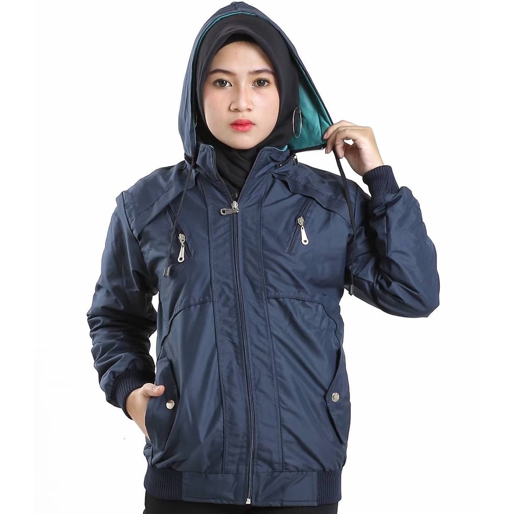 Jaket WanitaTriangel Model Long Parka Bahan Parasut Taslan Original Blessher