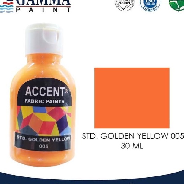 ACCENT Fabric Paint 30ML Golden Yellow - CAT KAIN - Acrylic Waterbased