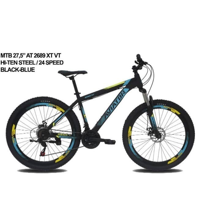 Sepeda Gunung MTB 27.5" Aviator 2689 XT VT-FL 3x8 Sp Hi-Ten Steel