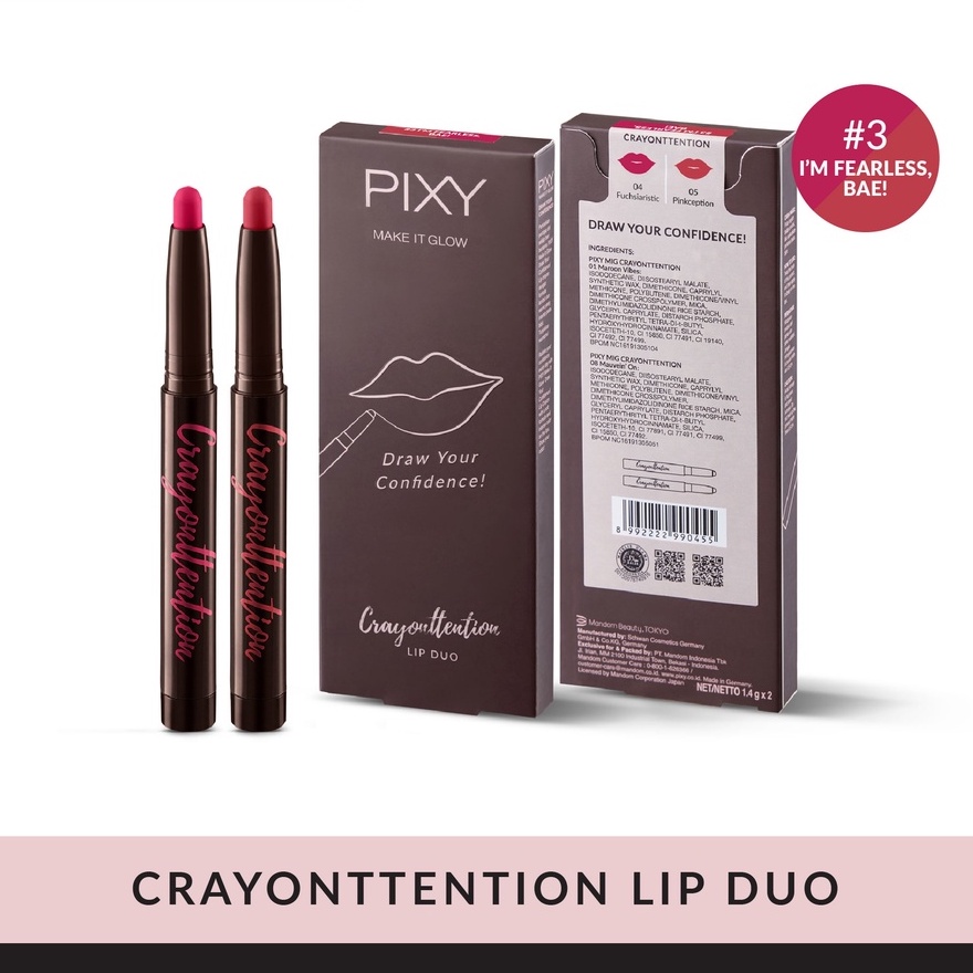 Pixy Draw Your Confidence Crayontenttion Lip Duo