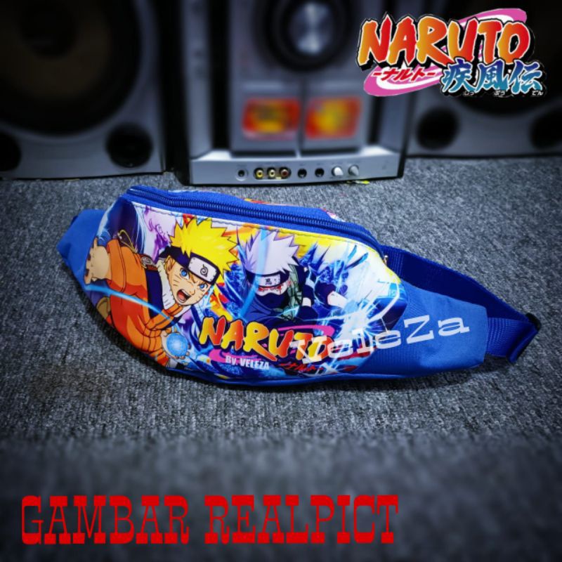 Tas selempang anak laki-laki karakter Naruto 2in1 - tas + topi