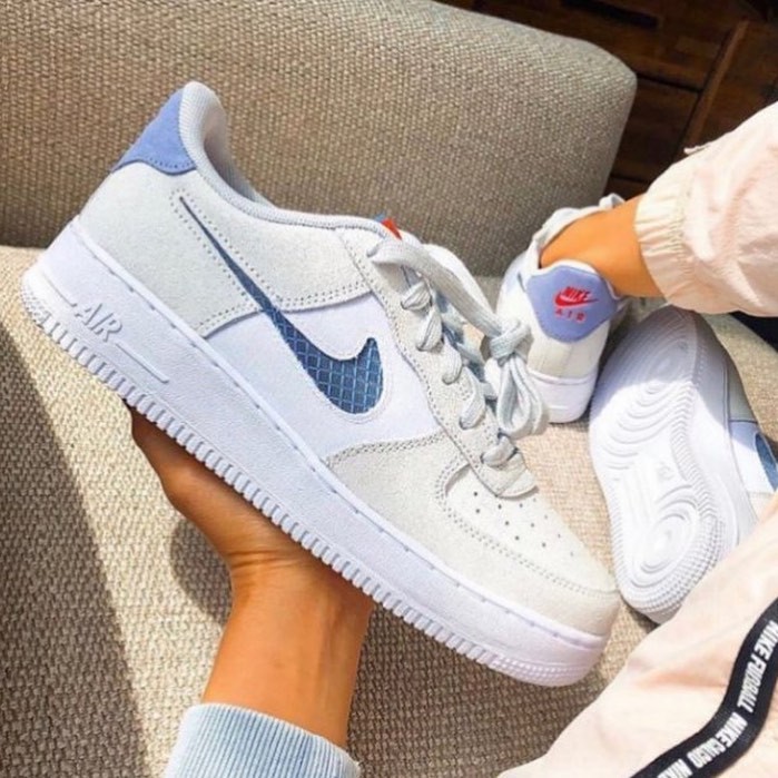 Sepatu Pria Nike Air Force 1 07 Lv8 Indigo Fog Premium Original