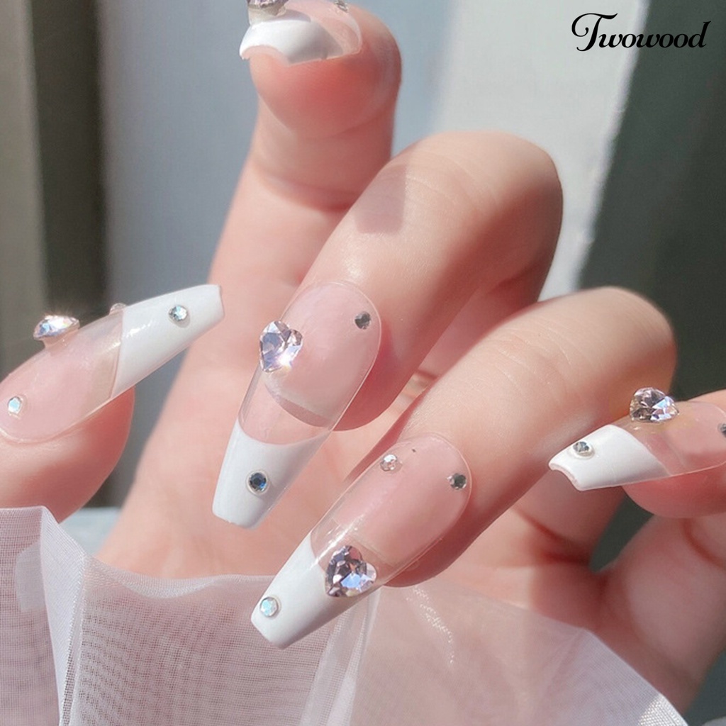 10 Pcs Ornamen Kuku Bentuk Hati 3D Aksen Kristal Imitasi Untuk Dekorasi Nail Art Charms