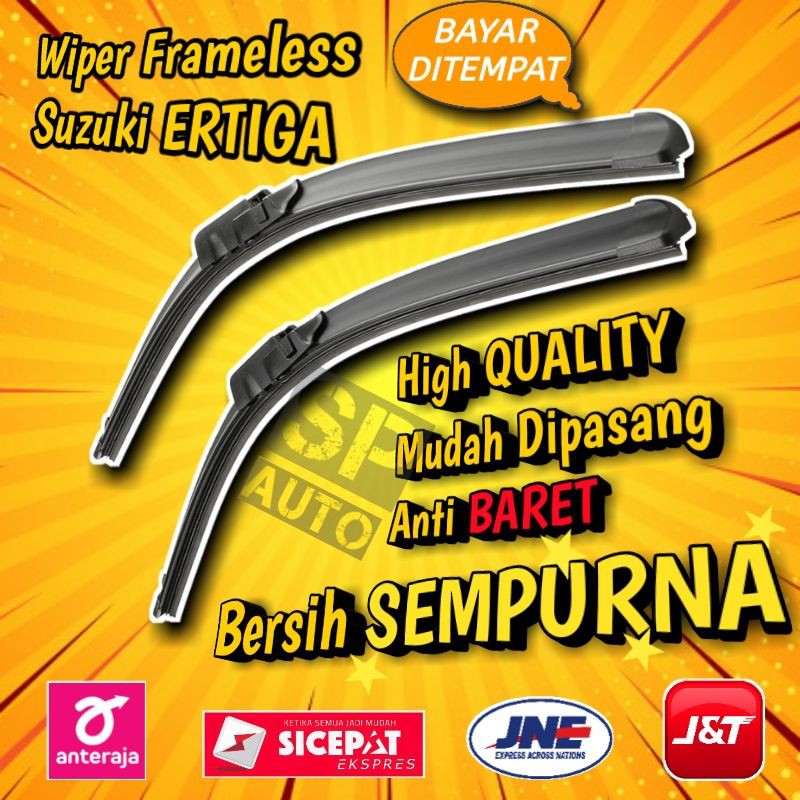 Wiper Kaca Mobil Frameless 2 PCS - Suzuki Ertiga 2012 - 2015 Wifer Banana SH181