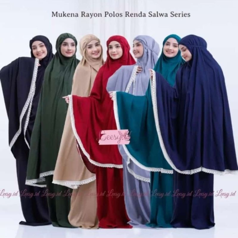 mukena rayon renda polos dewasa