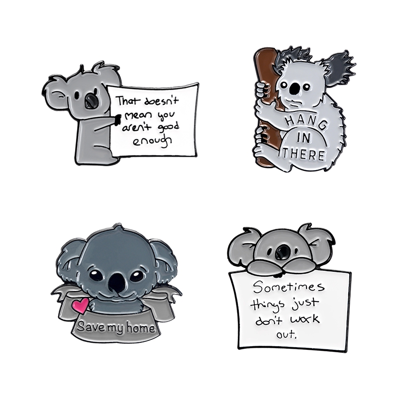 Bros Pin Enamel Desain Kartun Koala Beruang Untuk Hadiah