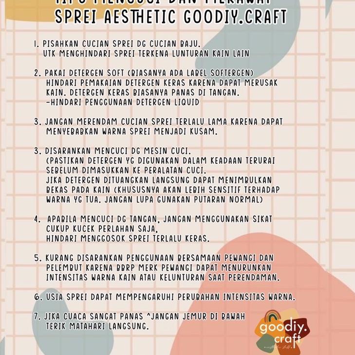 Lagi Tren.. [RIJECT SPREI] RANDOM SPREI MOTIF/KOTAK/POLOS [SET SPREI] - GOODIY CRAFT