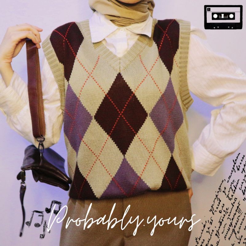 Brown Argyle Vest