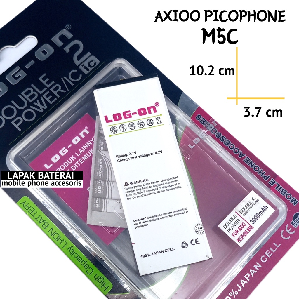 LOG - ON Baterai Axioo M5C Picophone Double IC Protection Battery Batre