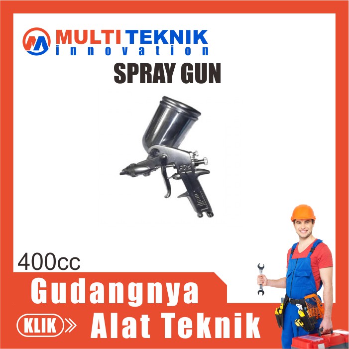 Semprotan Cat Kompresor Spray Gun Tabung Atas 400cc Cat Meiji F75 MT559