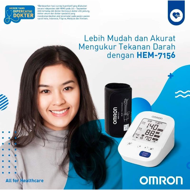 Omron HEM-7156T Tensimeter Digital + Connect Bluetooth / Tensi Meter Digital Omron HEM-7156 / Tensi Meter Digital Omron Garansi Resmi 5 Tahun