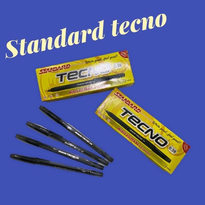 

Bolpoin / Pena / Bolpen/ Pulpen / Ballpoint Standard TECNO Tinta Hitam Termurah (1 LUSIN isi 12 PCS)