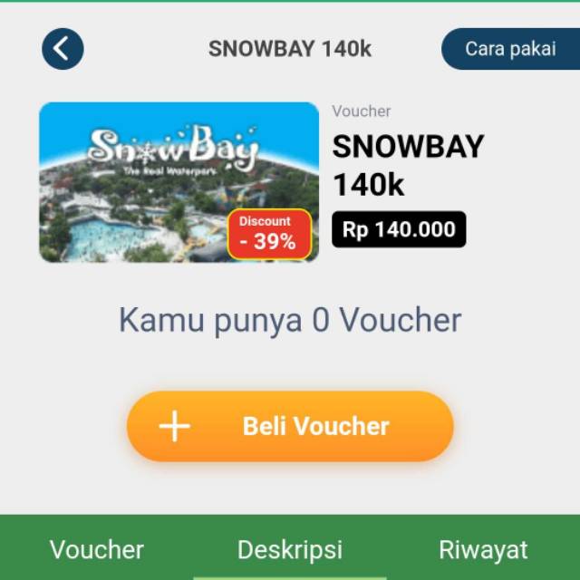 Promo Voucher Snowbay Waterpark TMII Nilai Voucher 140rb