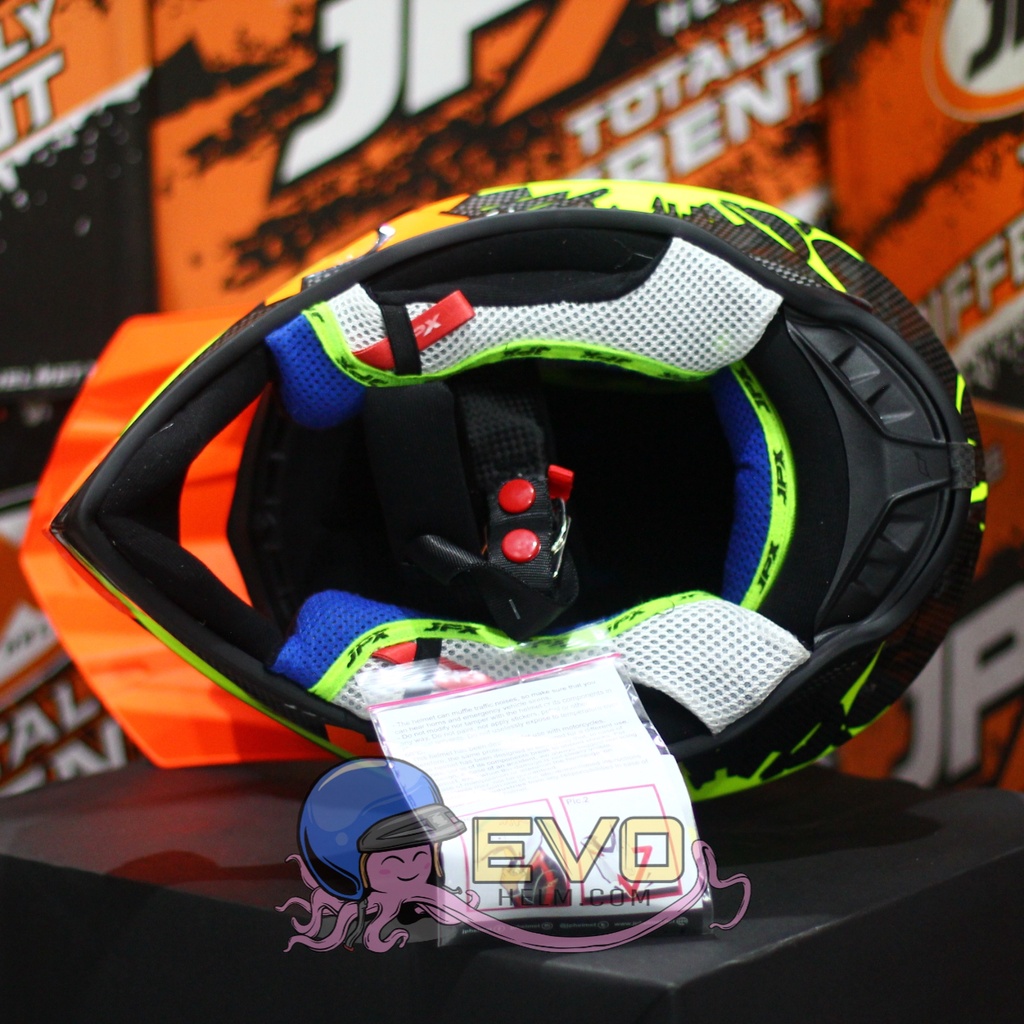 HELM JPX CROSS_FOX1 SERI X34 - FLUO YELLOW GLOSS + GOOGLE SNAIL (ONGKIR 2 KG) HELM JPX X34 YELLOW FLUO ORIGINAL HLEM JPX X34 HELEM JPX HELM KLX HELM JPX TERBARU