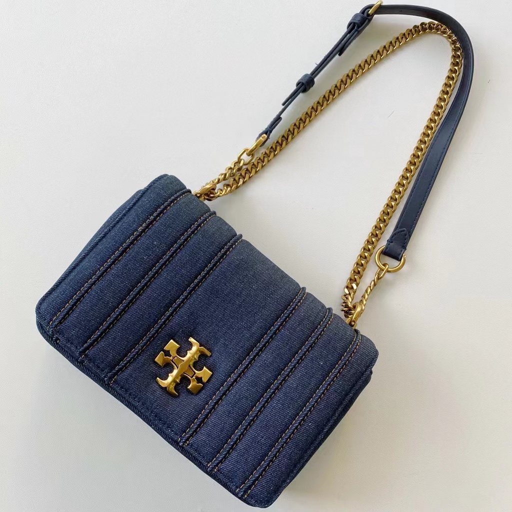 TB 88115-405 Kira Series  Denim Chain Shoulder Bag Arm Bag Tory Navy Color