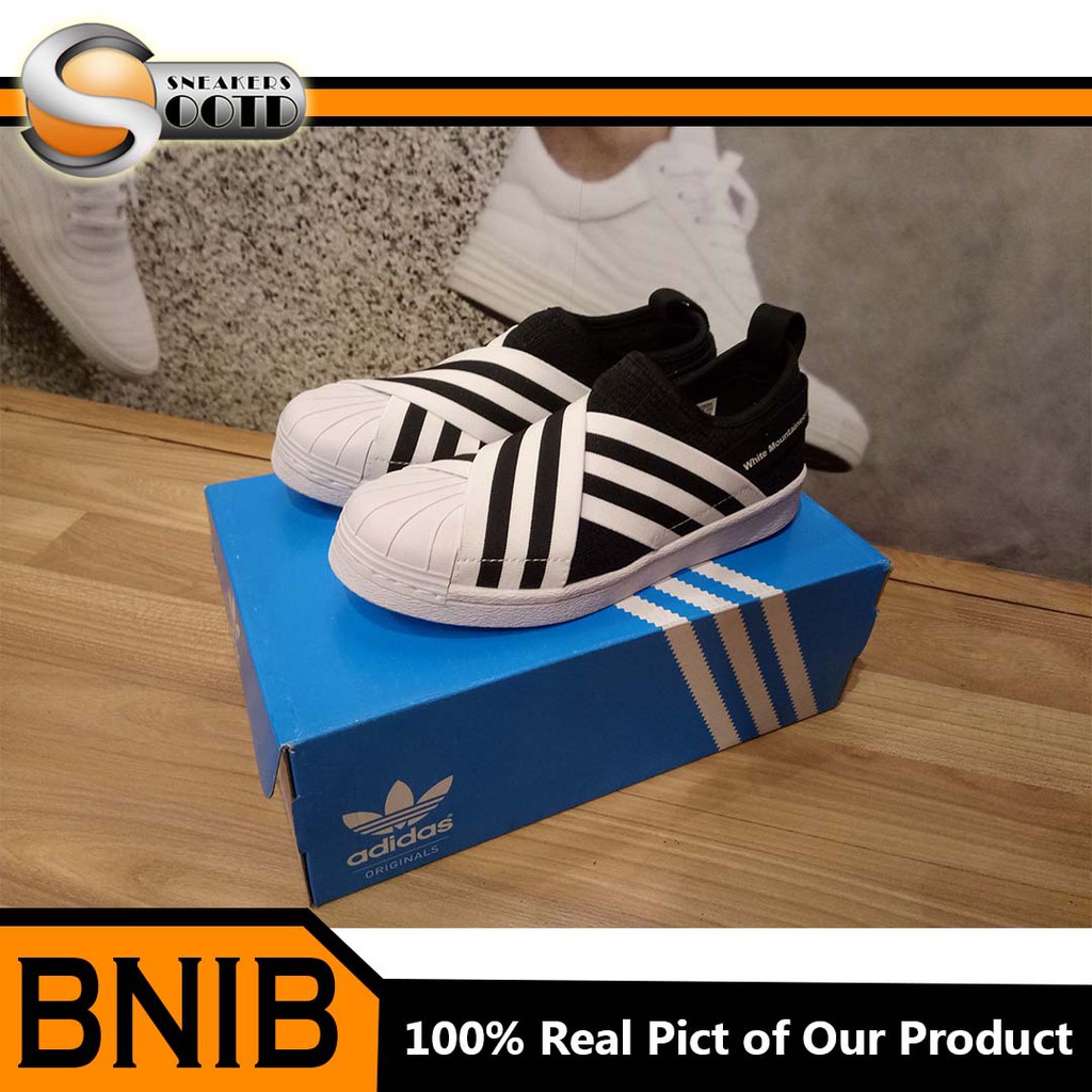 Sneakers Adidas Superstar Slip-On X White Mountaineering - Hitam Putih