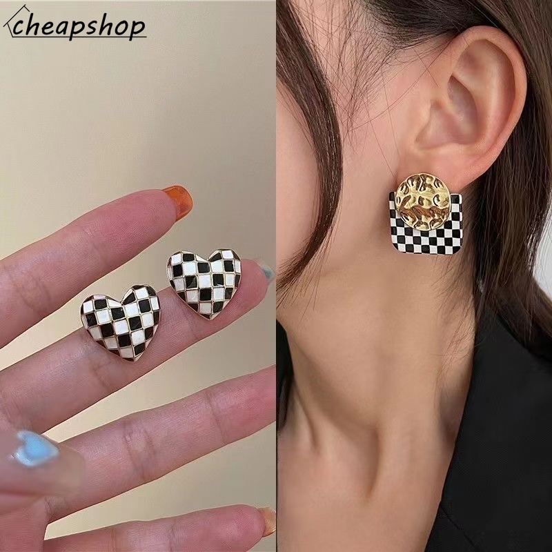 IFYOU Anting Drop Bahan Metal Mesh Gaya Korea Untuk Wanita