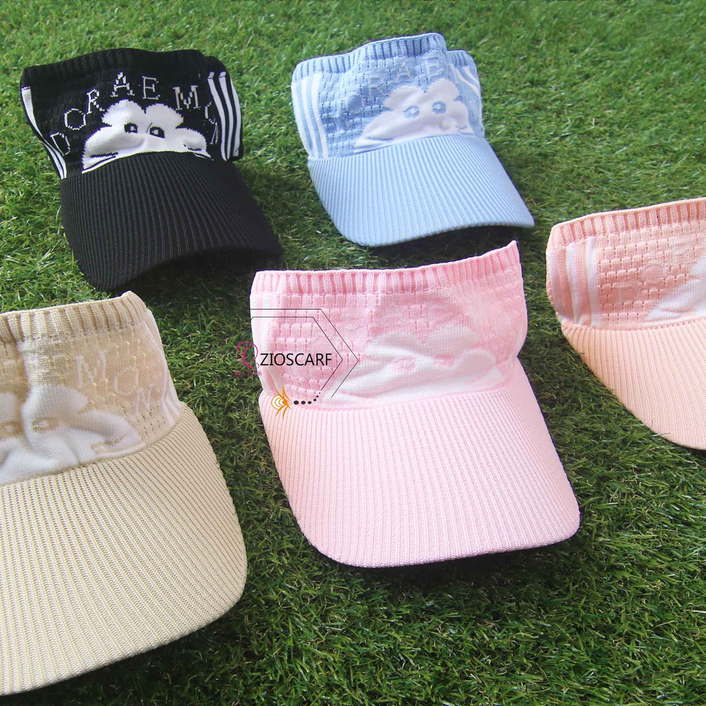 (COD) ZH Topi Visor anak Sunshade Motif Kartun Topi Baseball Anak topi rajut anak doaremon kitty