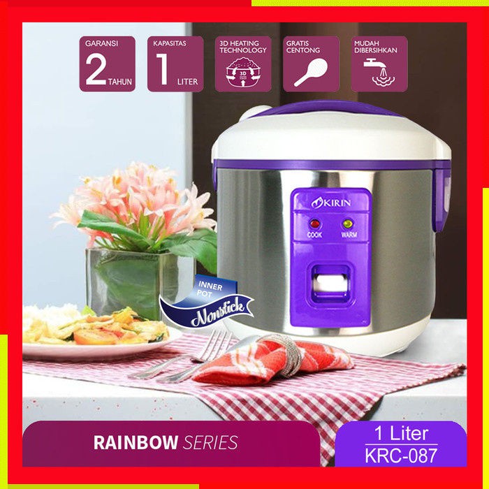 RICE COOKER KIRIN KRC087 1L PENANAK NASI RICECOOKER MAGIC COM RISE COOKER COKER MINI KECIL KIRIN ALA