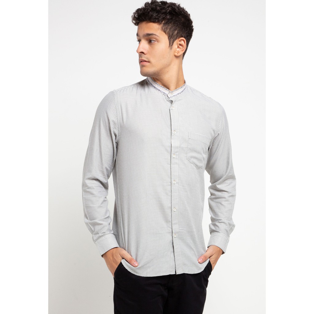 MOC Kemeja Shanghai Lengan Panjang Pria Slim Fit JEDDI-GREY