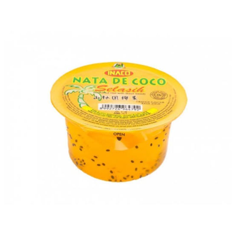 Inaco nata de coco selasih orange/mango/lychee/aloe vera cup 200gr