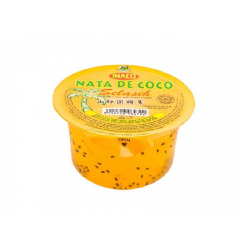 Inaco nata de coco selasih orange/mango/lychee/aloe vera cup 200gr