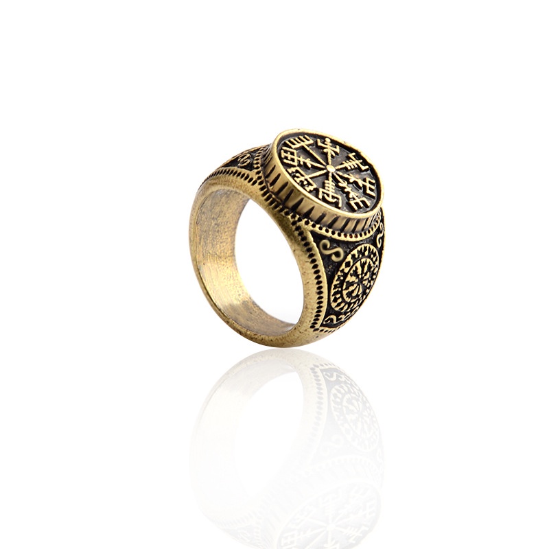 New Nordic mitologi Viking vintage Odin logo cincin pria trendsetter kepribadian kreatif Cincin orna