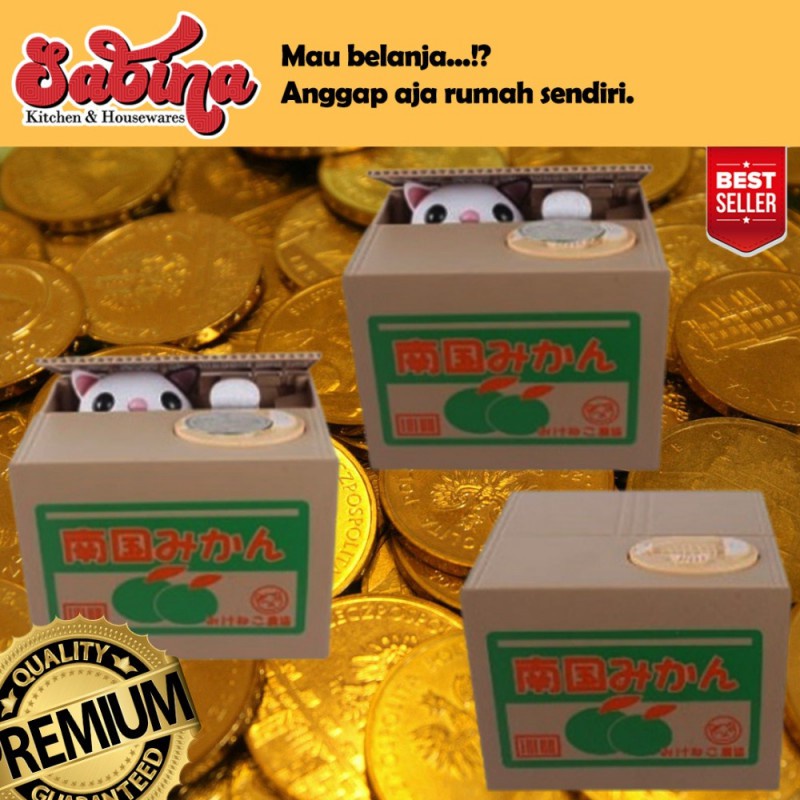 Celengan Kucing Pengambil Uang Lucu Steal Money Cat Piggy Bank