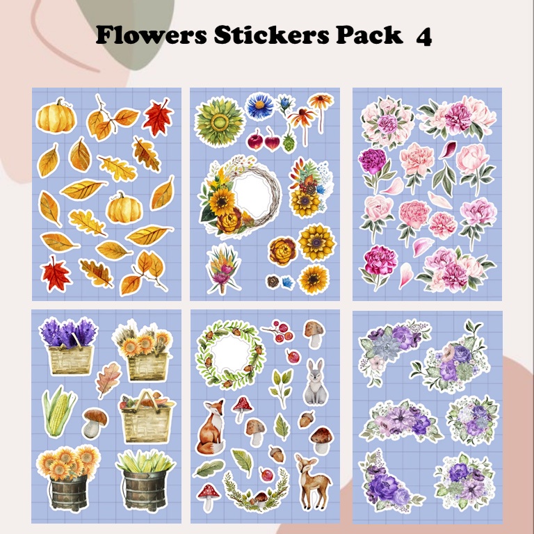 

[PART 4] Flowers Stickers , stiker bunga estetik aesthetic