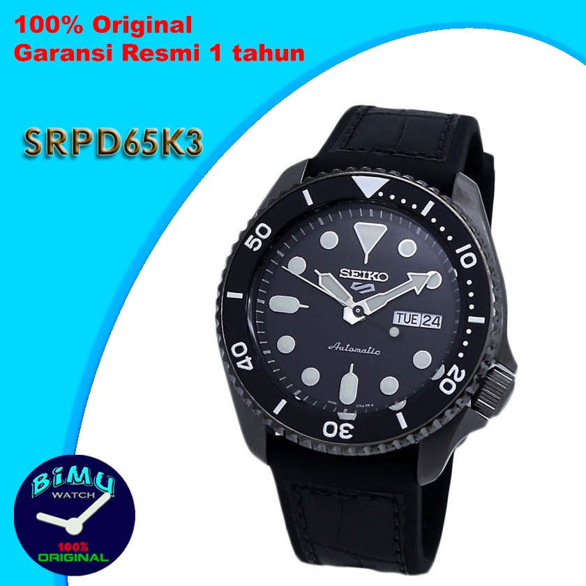 Jam Tangan Pria Original Seiko Street SRPD65K3 SRPD65 Silicone Leather