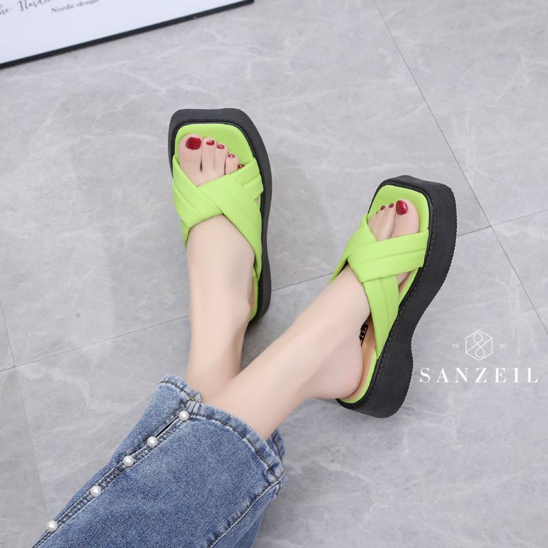 RYX - Camille Puff Sandal Slip-On Wanita Fashion Casual - Ori Import