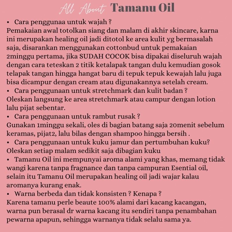 (READY) TAMANU OIL BY PERLE BEAUTY 5 ML PEARL BEAUTE BPOM MAGIC OIL 100% ORIGINAL