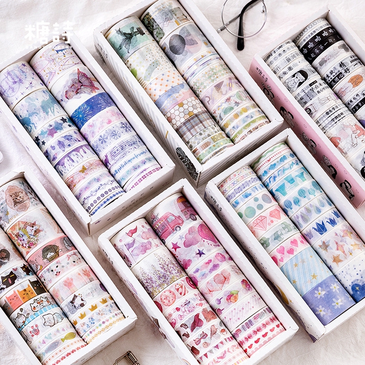 20Pcs Set DIY Pita Perekat dengan Gambar  Motif Variasi 