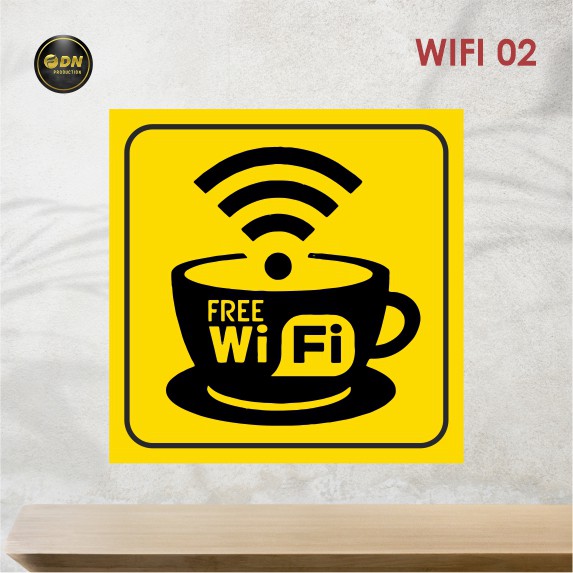 Stiker Free Wifi 15 cm untuk Dinding Kaca Cafe Warung Warnet Bis