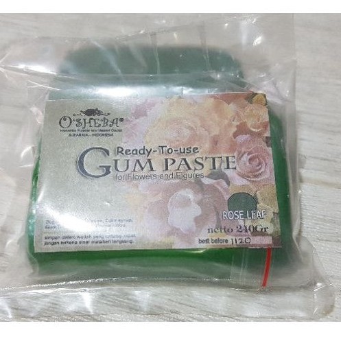 

[osheba] gumpaste bahan siap pakai 240gr warna rose leaf / hijau daun