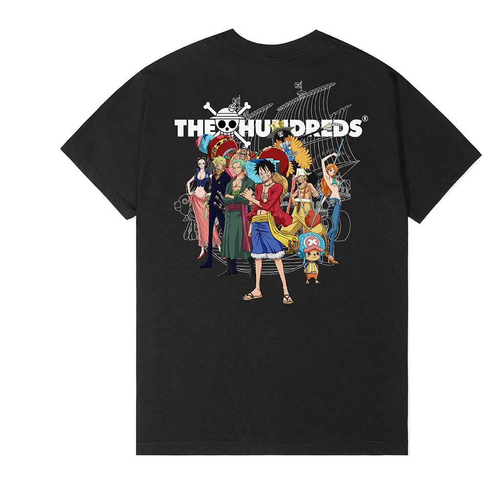 Kaos The Hundreds x One Piece Crew Ship Tee Black Original