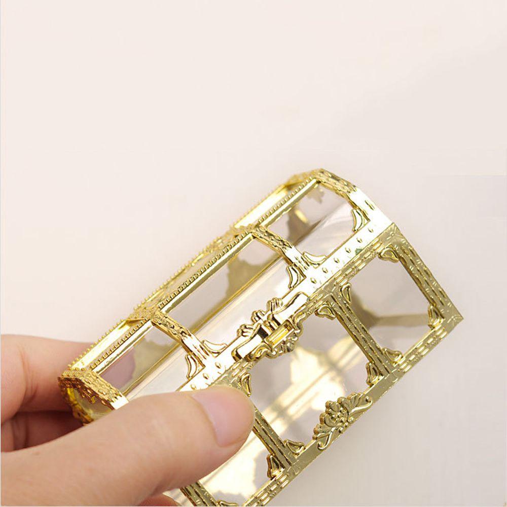 Chookyy Treasure Chest Retro Plastik Transparan Trinket Organizer Crystal Permata Candy Box