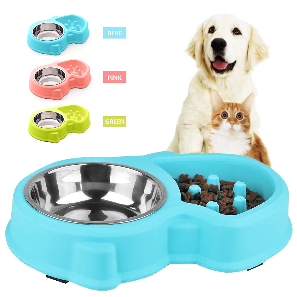 Mangkuk Makanan Dengan Model Slow Feeder Dan Bahan Stainless Steel