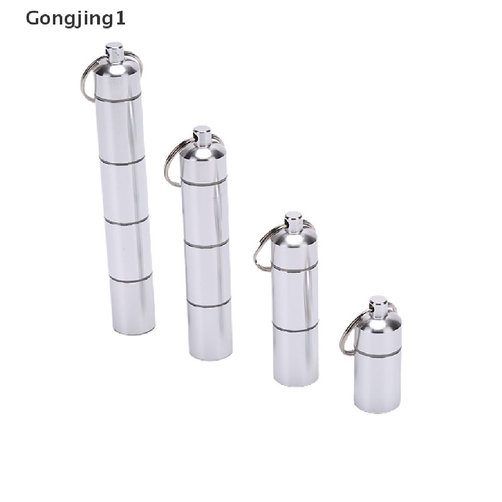 Gongjing1 Gantungan Kunci Bentuk Kapsul Bahan Aluminum Anti Air Ukuran 17mm