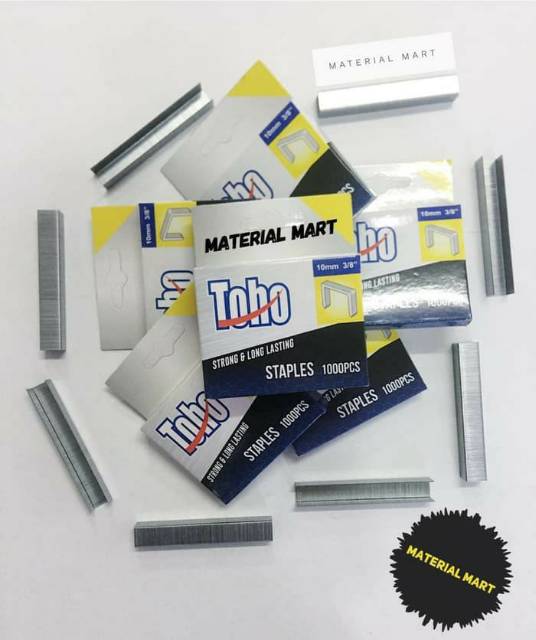 Isi Staples Gun Toho 10 mm Ori | Refill Air Stapler Nailer | Steples 3/8 | Material Mart