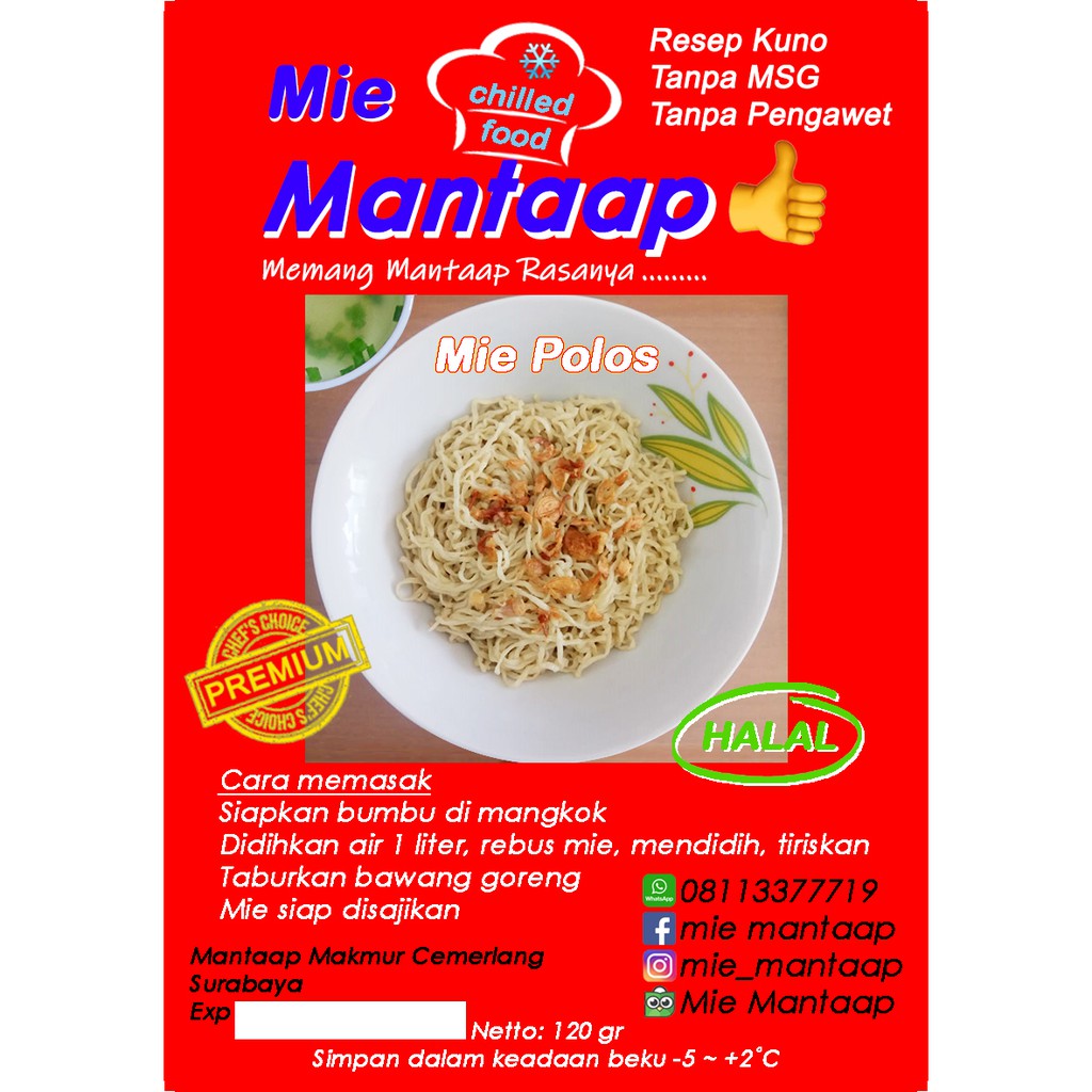 

Mie Mantaap Mie Polos Frozen