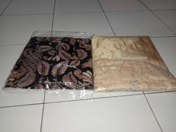 Kebaya Couple Batik Anjani | Set Couple Adara Brown | Sarimbit Terbaru Murah Kekinian Semi Prancis